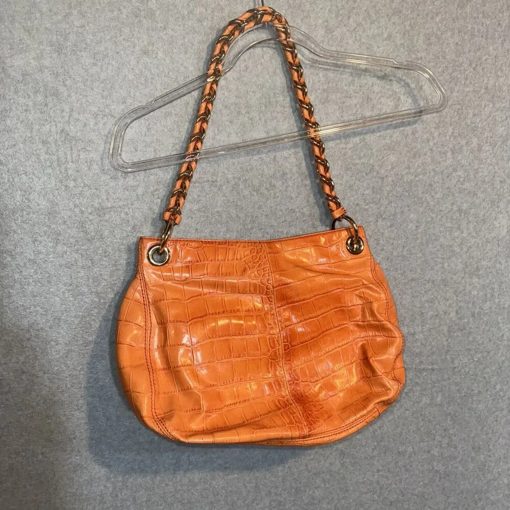 Antonio Melani Crocodile Embossed Leather‎ Shoulder Bag Vintage